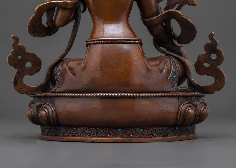 The Swift Savior and Compassionate Protector | Green Tara Oxidized Statue