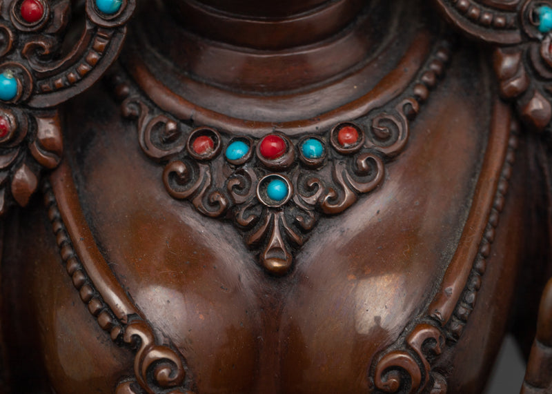 The Swift Savior and Compassionate Protector | Green Tara Oxidized Statue