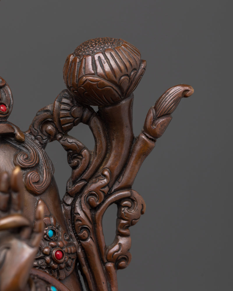 The Goddess of Longevity | White Tara Oxidized Statue