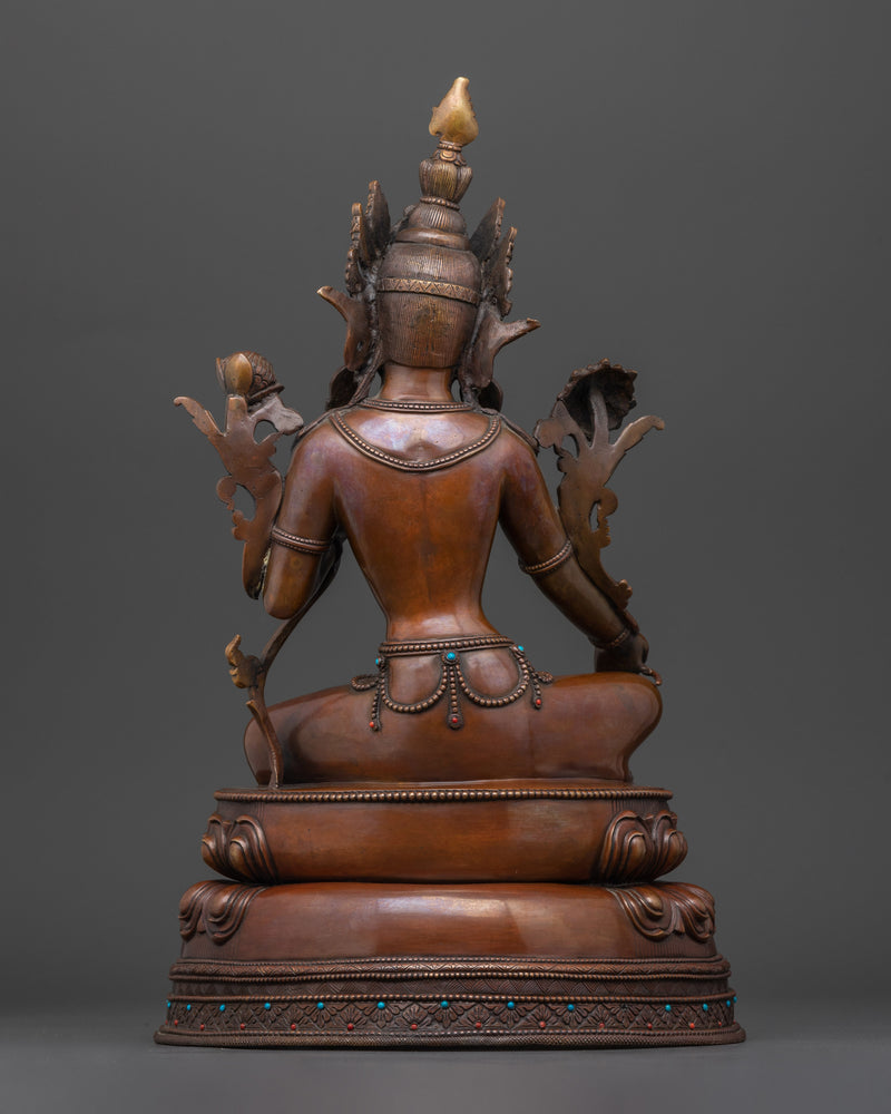 The Swift Protector and Compassionate Savior | Green Tara Oxidized Statue