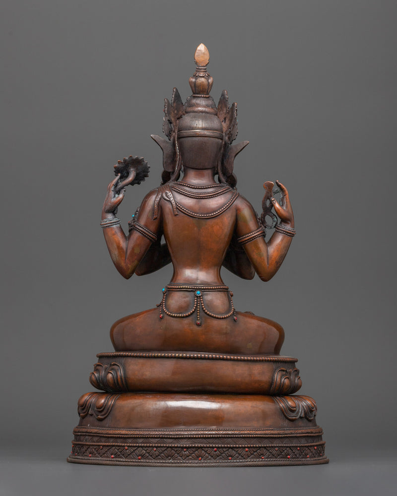 The Embodiment of Mercy Chenrezig | Traditional Nepalese Sculpture