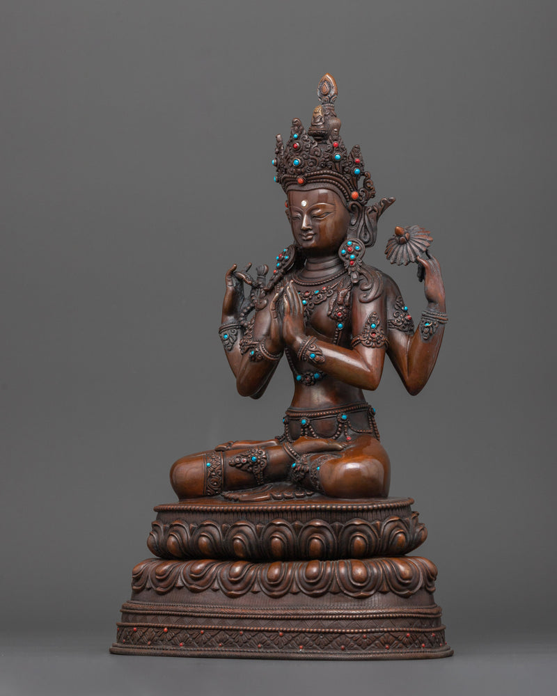 The Embodiment of Mercy Chenrezig | Traditional Nepalese Sculpture