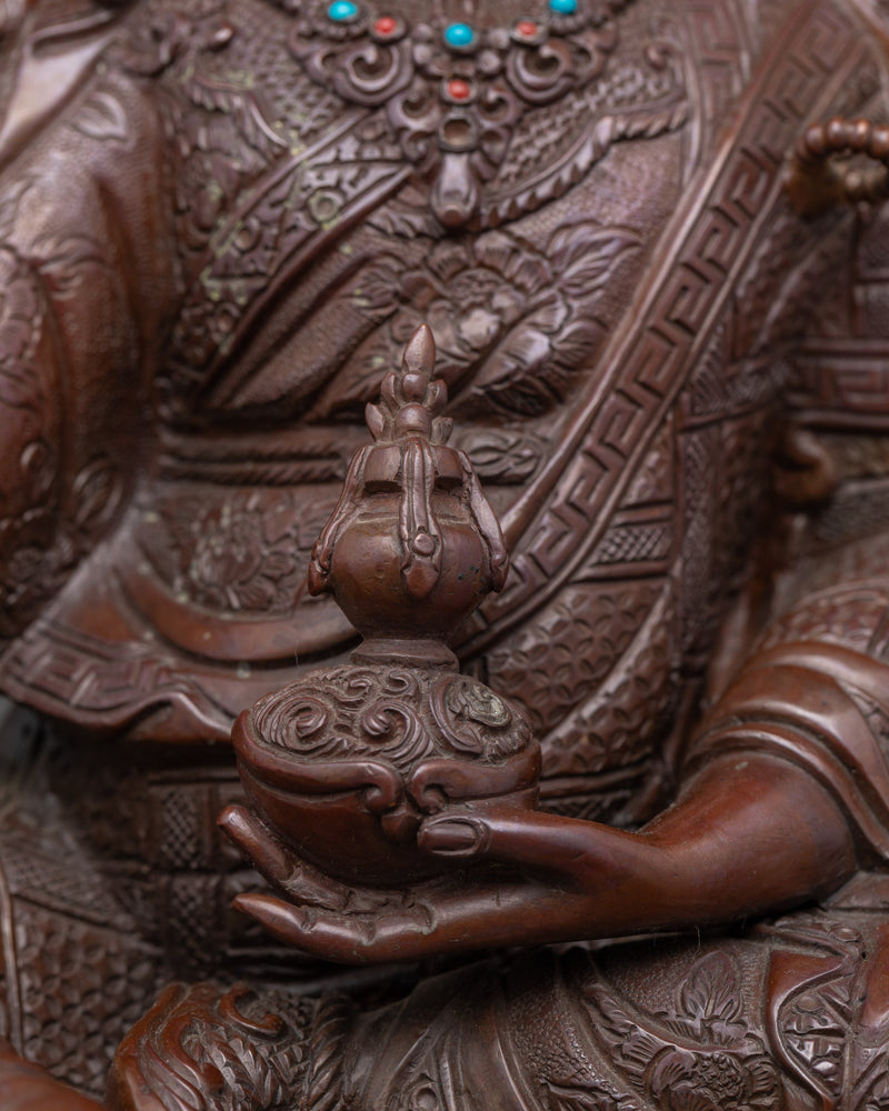 The Enlightened Protector Guru Rinpoche Statue | Traditional Nepalese Artwork