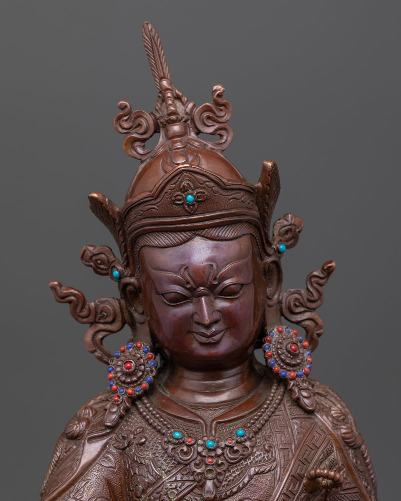 The Enlightened Protector Guru Rinpoche Statue | Traditional Nepalese Artwork