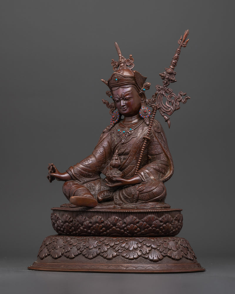 The Enlightened Protector Guru Rinpoche Statue | Traditional Nepalese Artwork