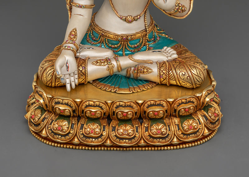 The Goddess Tara of Longevity | White Tara Beautifully Painted Statue