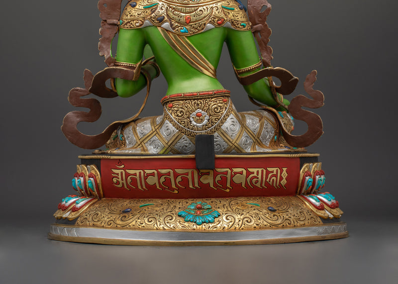 The Compassionate Savior Sculpture | Beautifully Painted Green Tara Statue