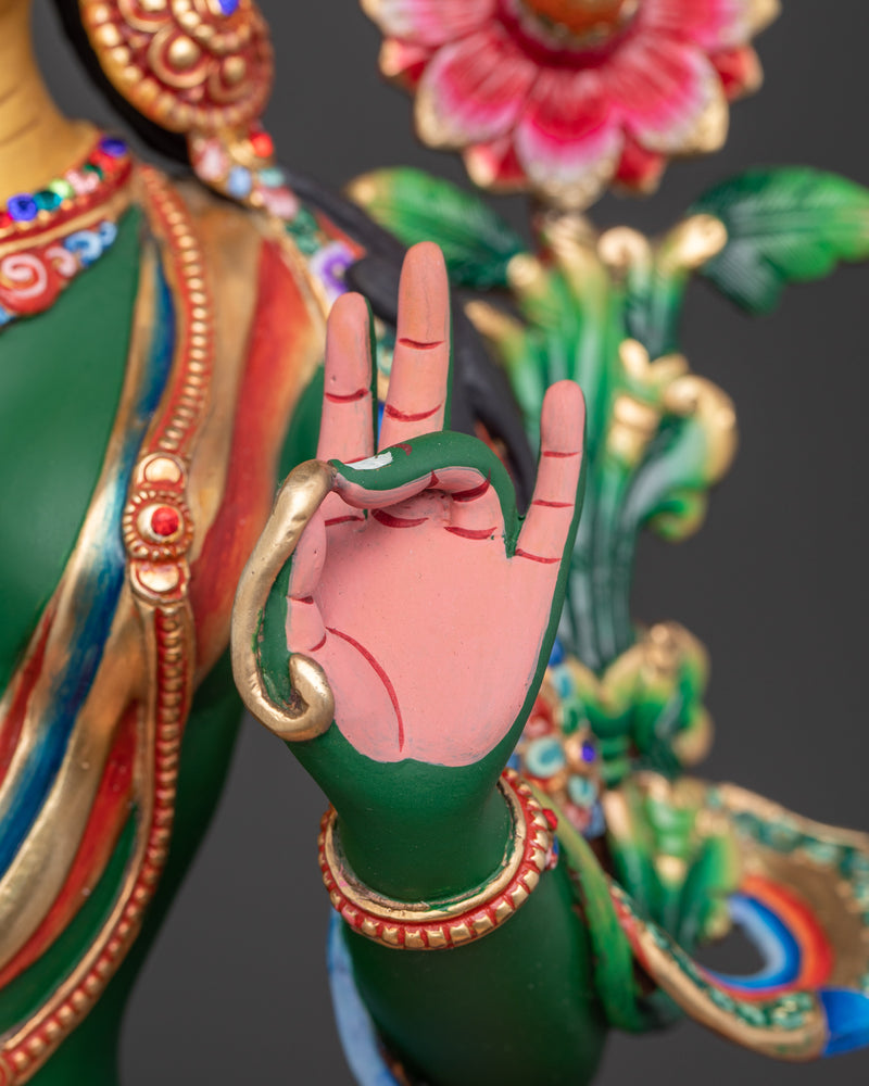 The Swift Liberator Green Tara Sculpture | The Compassionate Protector Tara