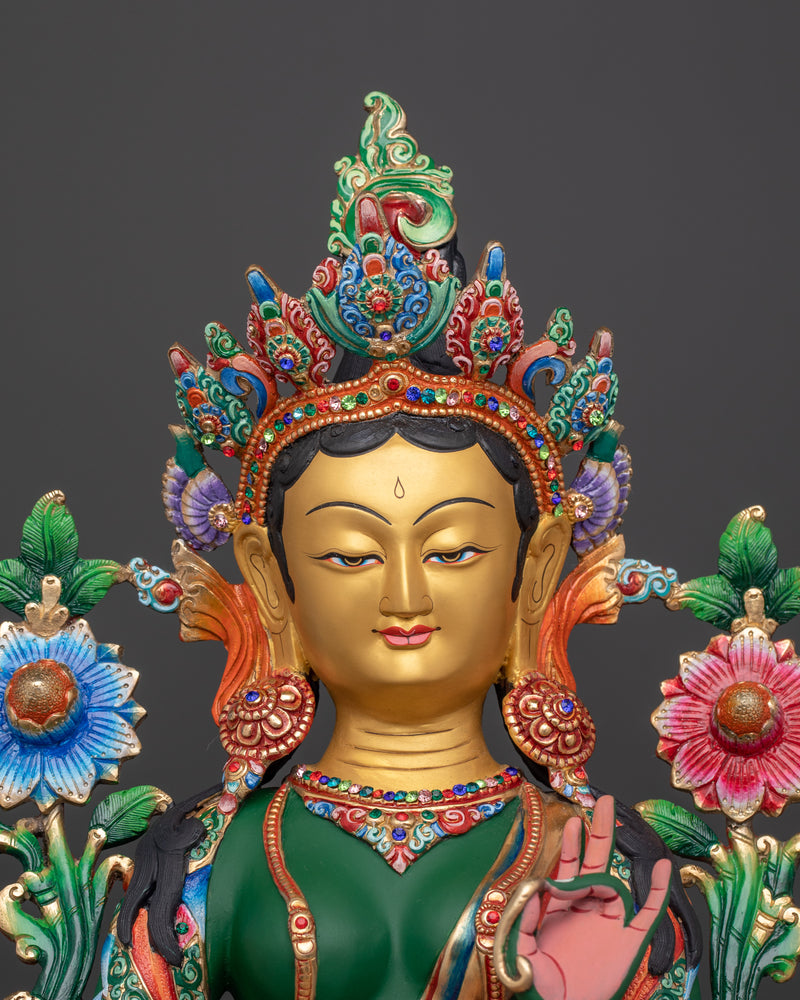 The Swift Liberator Green Tara Sculpture | The Compassionate Protector Tara