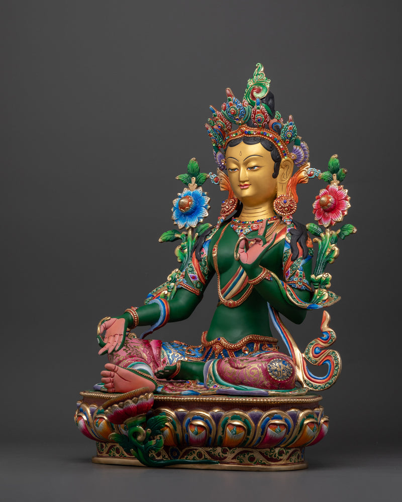 The Swift Liberator Green Tara Sculpture | The Compassionate Protector Tara