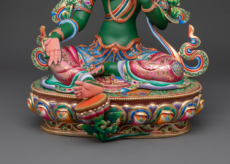 The Swift Liberator Green Tara Sculpture | The Compassionate Protector Tara