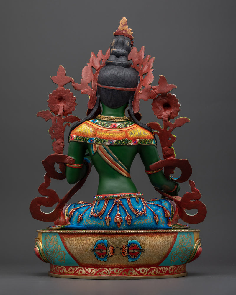 The Compassionate Protector and Swift Savior | Green Tara Spiritual Sculpture