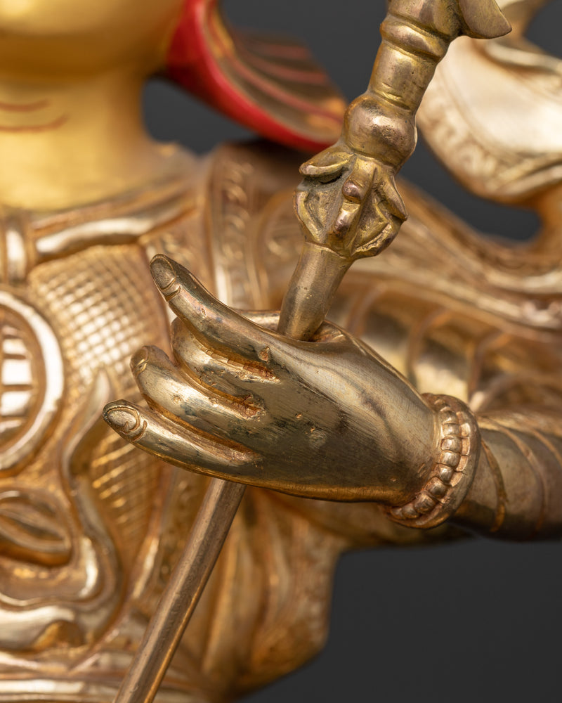 24K Gold Gilded King Ghesar | Traaditional Buddhist Master