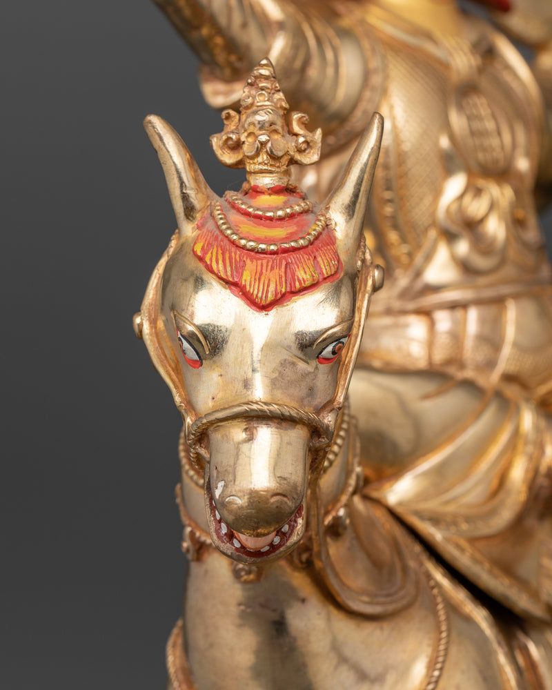 24K Gold Gilded King Ghesar | Traaditional Buddhist Master