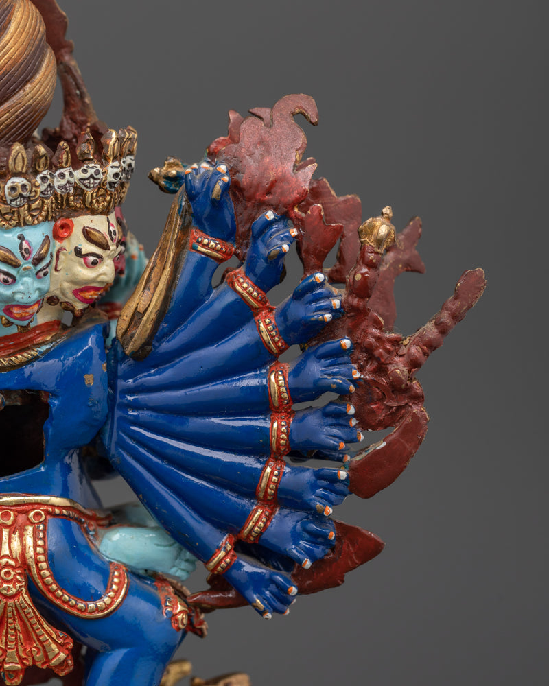 Yamantaka with Consort Statue | The Conqueror of Death and Protector of the Dharma