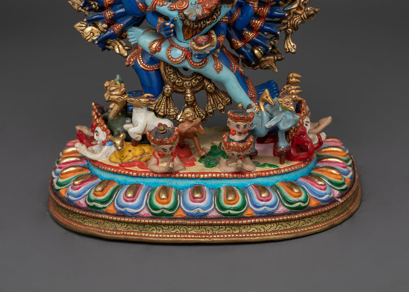 Yamantaka with Consort Statue | The Conqueror of Death and Protector of the Dharma