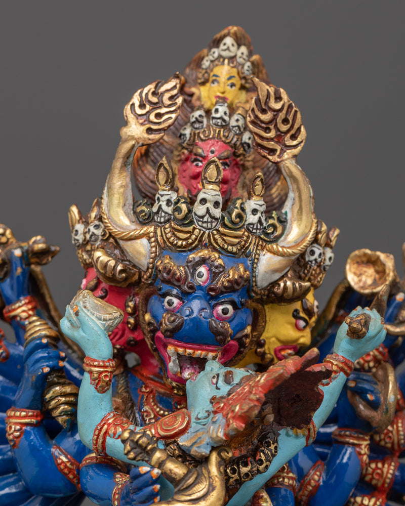 Yamantaka with Consort Statue | The Conqueror of Death and Protector of the Dharma