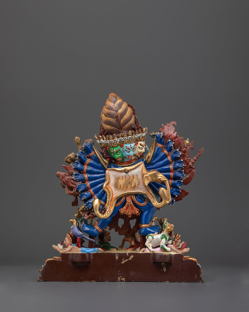 Yamantaka with Consort Statue | The Conqueror of Death and Protector of the Dharma