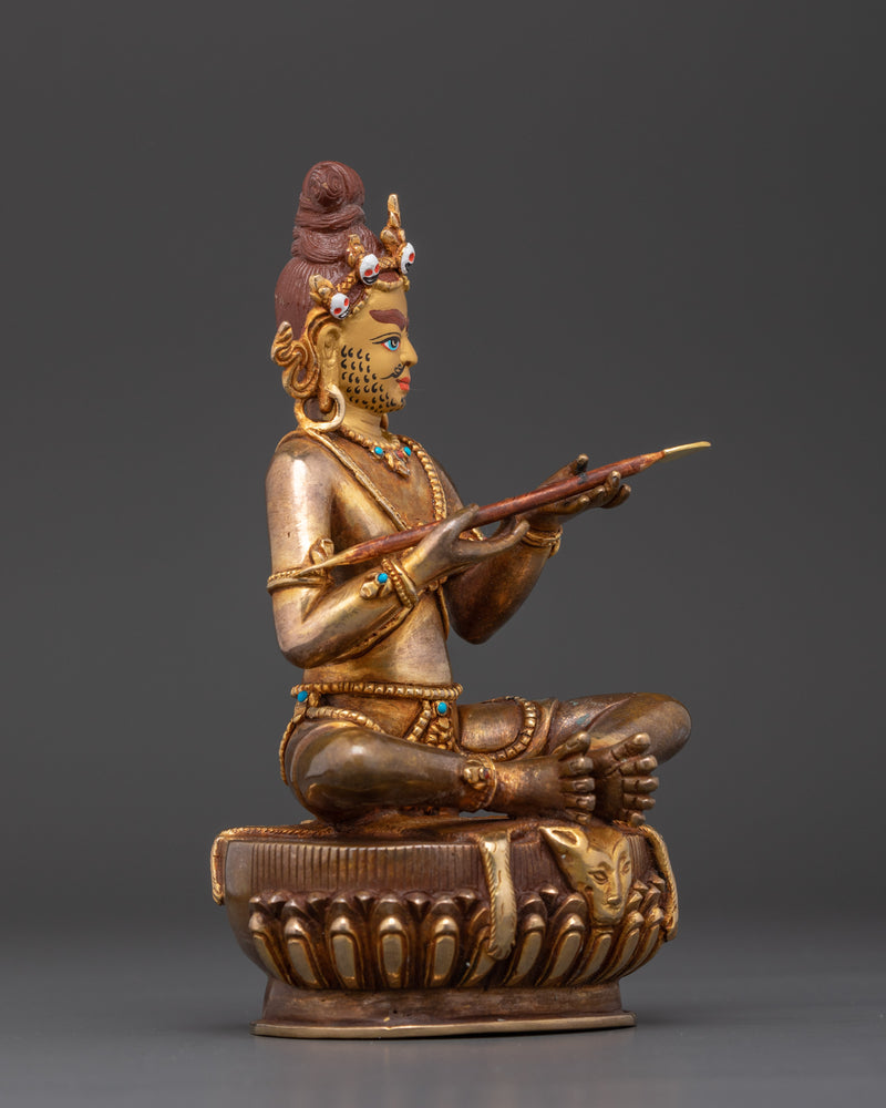 24K Gold Gilded Saraha Figurine | 6.7 Inches Buddhist Master