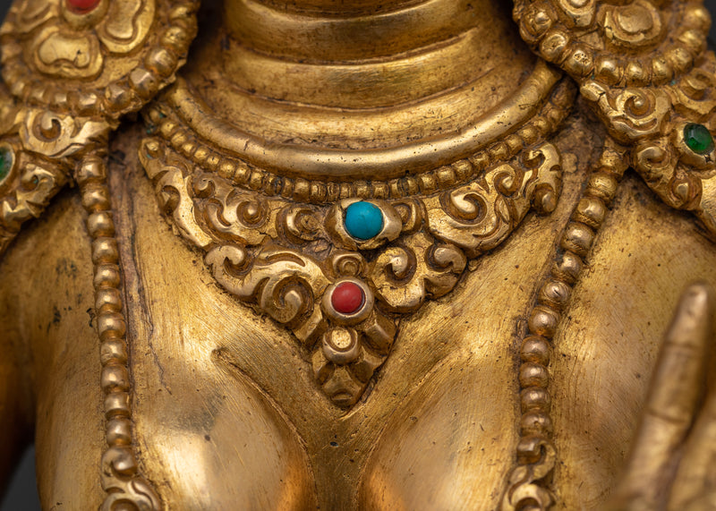 Tibetan Green Tara Deity | Traditional Buddha Antique Copper Statue