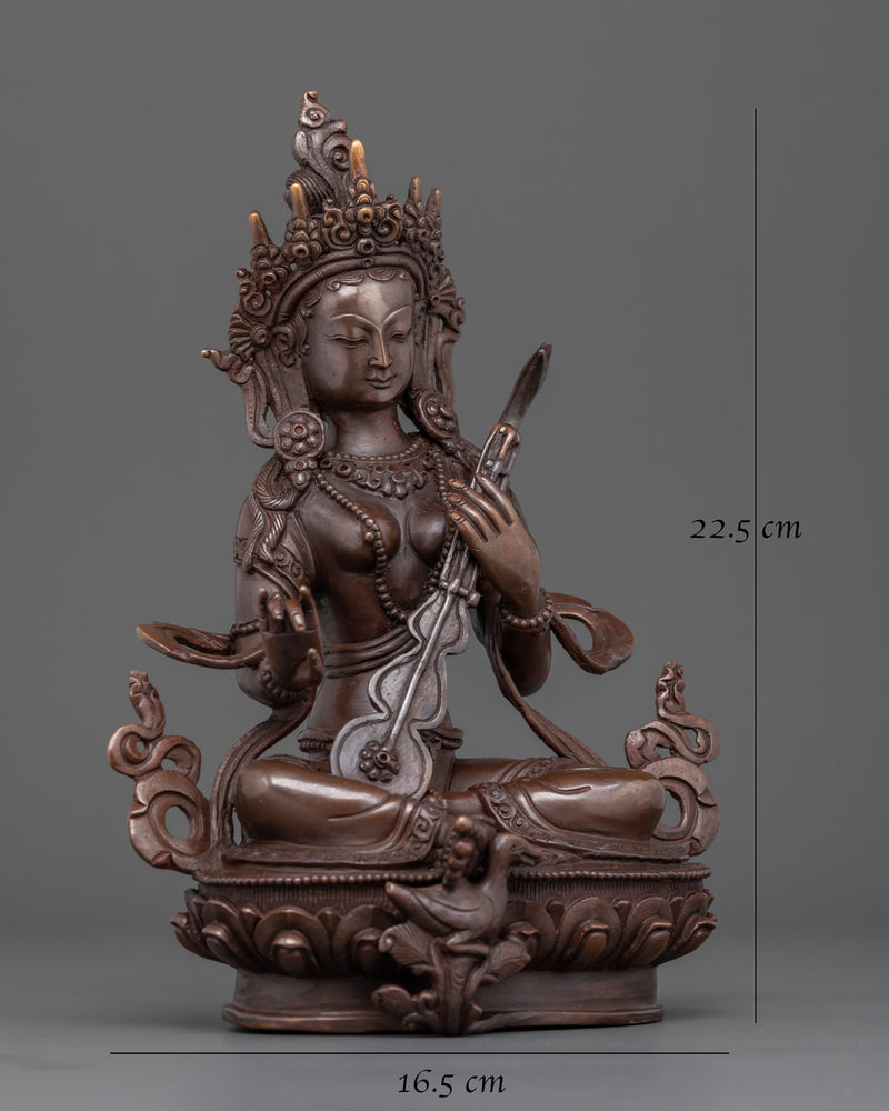 saraswati-with-oxidized-copper-body