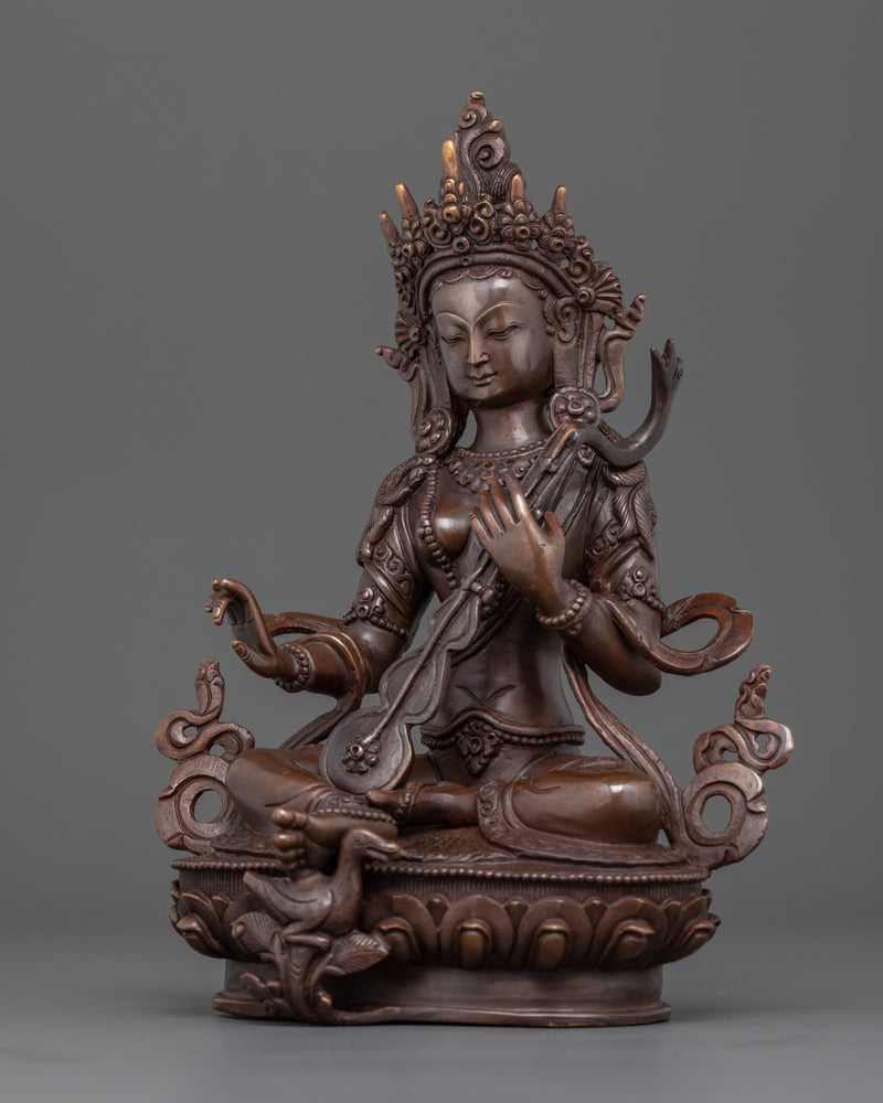 saraswati-with-oxidized-copper-body