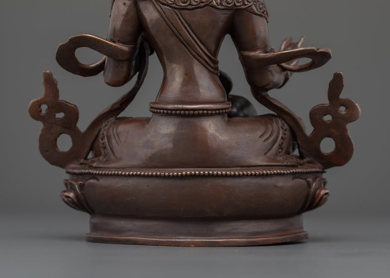 Saraswati Statue with Oxidized Copper Body | Hindu Goddess of Wisdom