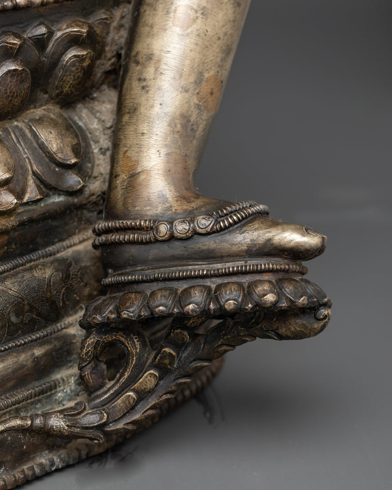 Bronze Vajrasattva Sculpture for Decor | Antique Finished Tibetan Statue