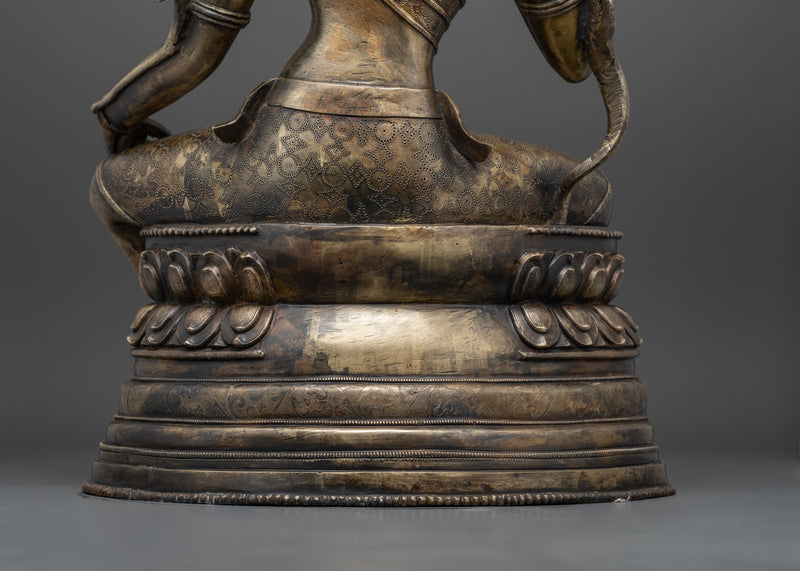 Bronze Vajrasattva Sculpture for Decor | Antique Finished Tibetan Statue