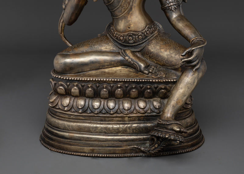 Bronze Vajrasattva Sculpture for Decor | Antique Finished Tibetan Statue