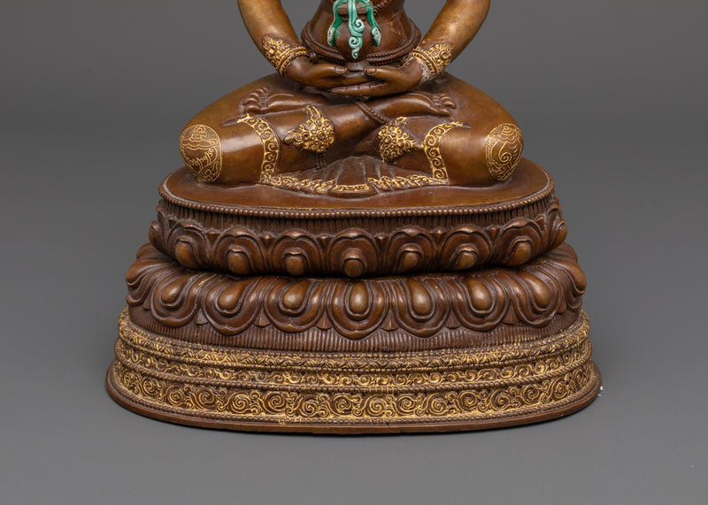 Oxidized Amitayus Buddha Statue | An Eternal Symbol of Longevity and Wisdom