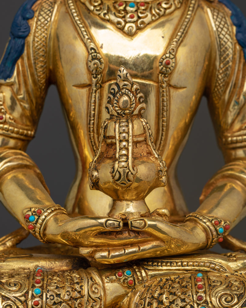 24K Gold Gilded Amitayus Statue | A Radiant Symbol of Longevity and Wisdom