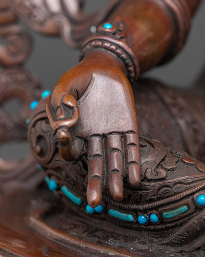 Mother Green Tara Buddha Statue | Oxidized Copper Artwork