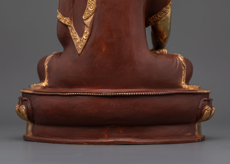 24K Gold Gilded Sacred Shakyamuni Buddha Statue | Copper Body Art