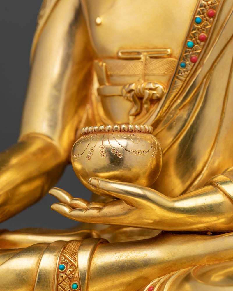 15.6-Inch Shakyamuni Buddha | 24K Gold Gilded Copper Statue