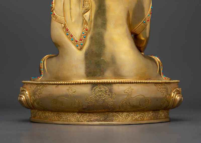 15.6-Inch Shakyamuni Buddha | 24K Gold Gilded Copper Statue