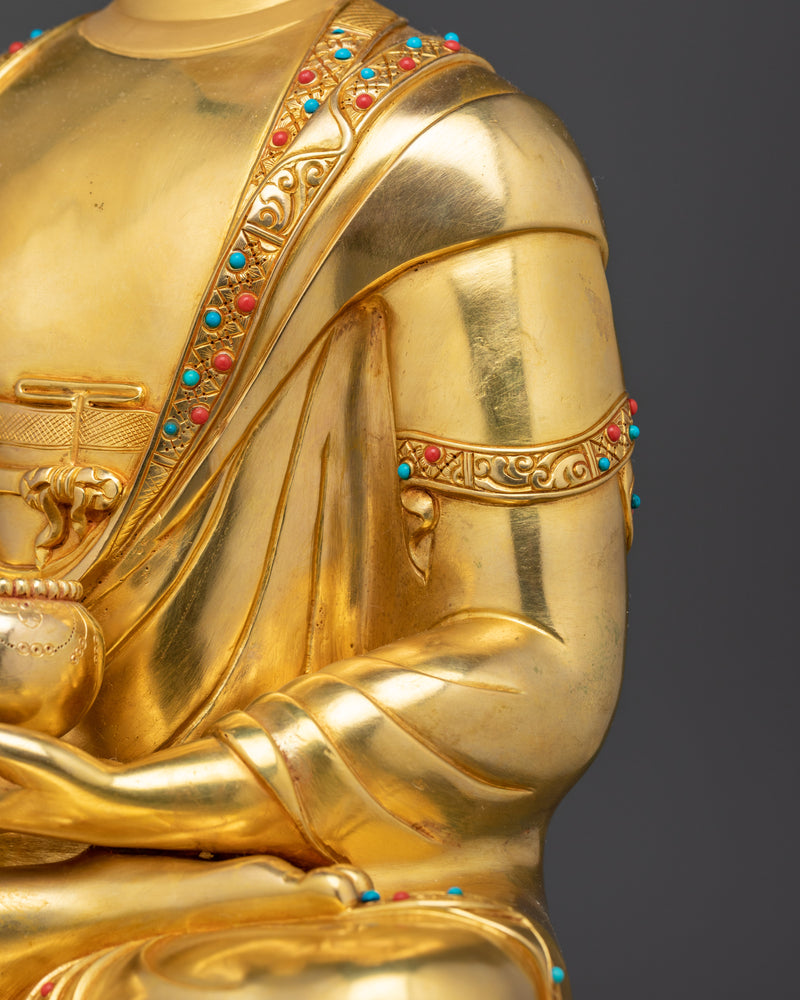 15.6-Inch Shakyamuni Buddha | 24K Gold Gilded Copper Statue