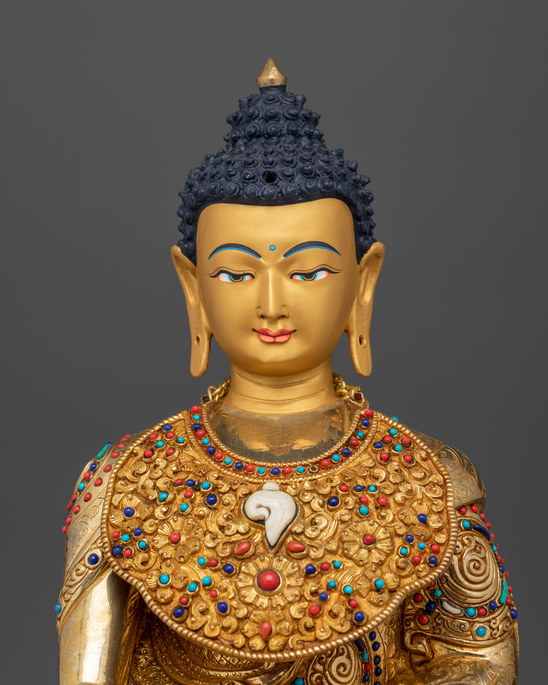 The Enlightened One with Regal Grace | Crown Shakyamuni Buddha Statue