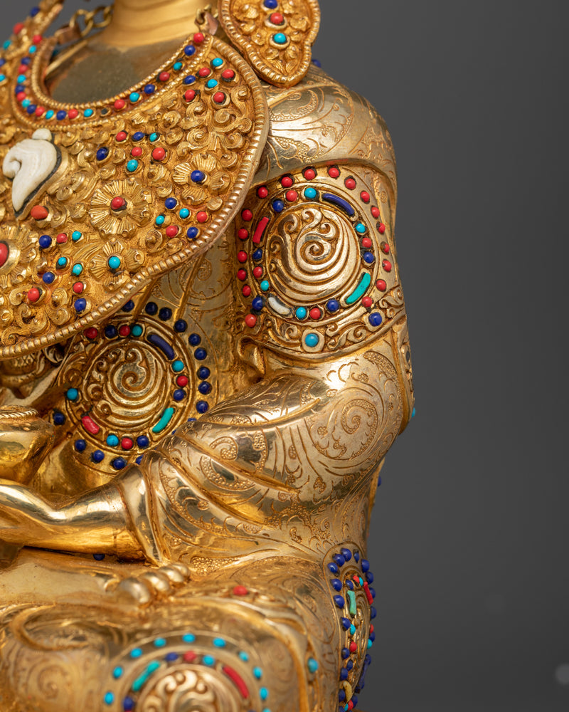 The Enlightened One with Regal Grace | Crown Shakyamuni Buddha Statue