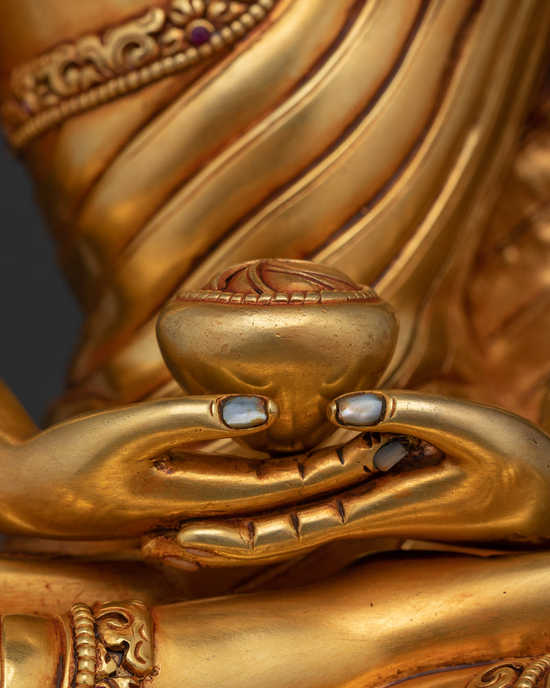 The Buddha of Infinite Light and Compassion | Amitabha Buddha Gilt Statue