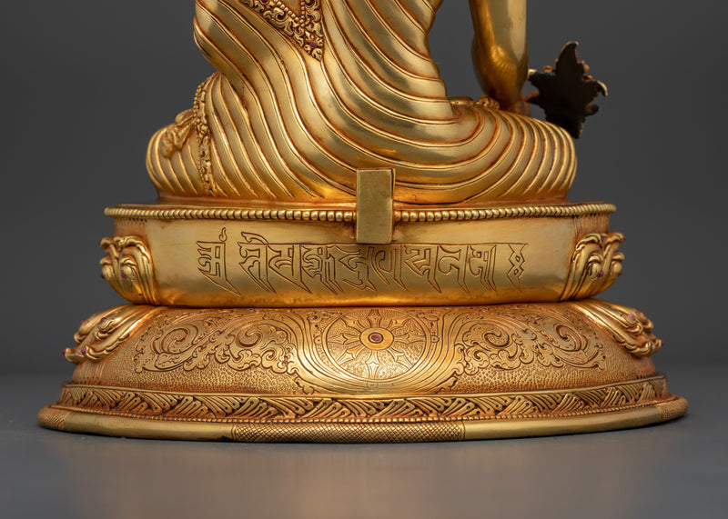 The Supreme Healer Bhaisajyaguru | Medicine Buddha Gold Gilded Statue