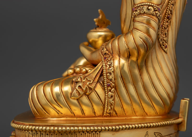 The Supreme Healer Bhaisajyaguru | Medicine Buddha Gold Gilded Statue