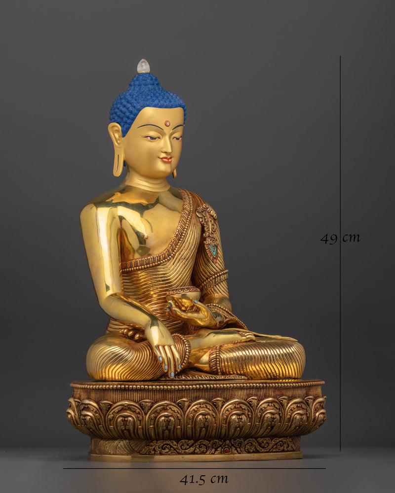 Eternal Source of Wisdom Shakyamuni Buddha | The Enlightened One Gilt Sculpture