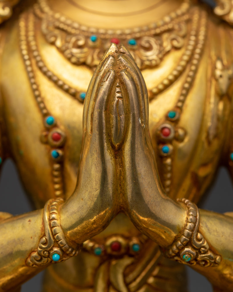 Chenrezig Copper Statue | Nepalese Hand-crafted Artwork