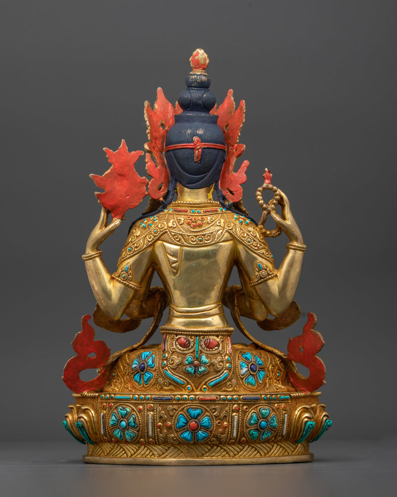 Chenrezig Copper Statue | Nepalese Hand-crafted Artwork