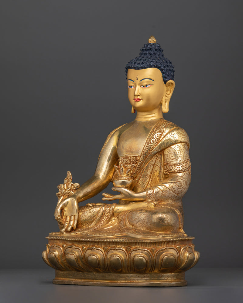 24K Gold Gilded Medicine Buddha