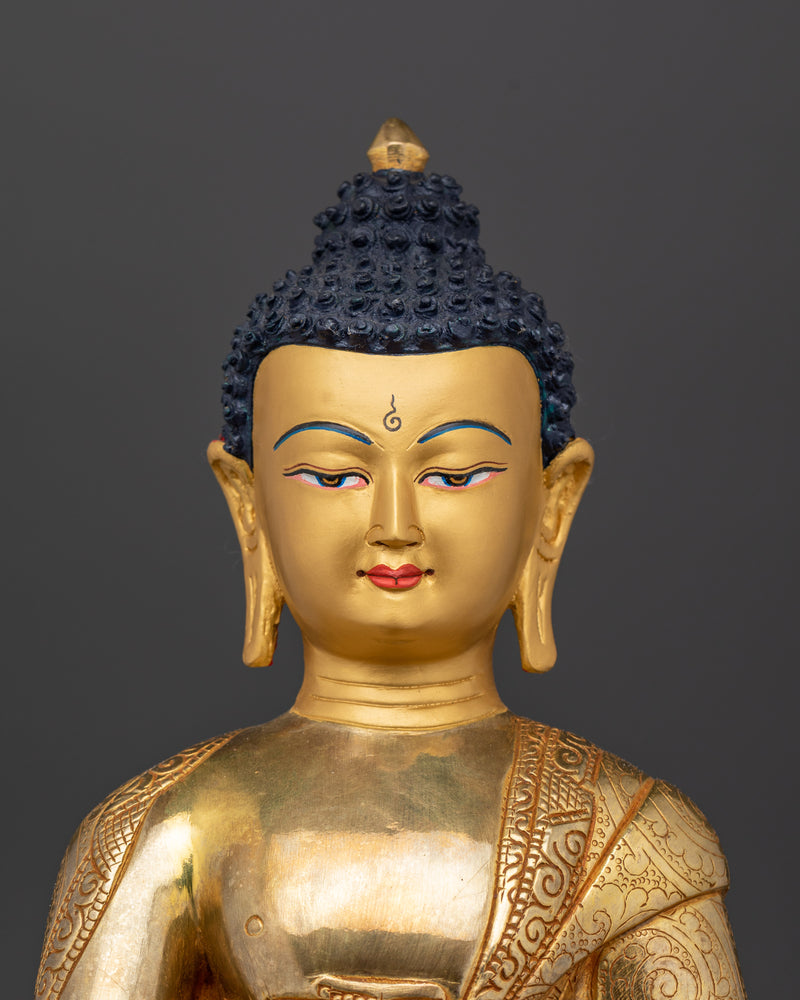 24K Gold Gilded Medicine Buddha Sculpture | Deity of Healing and Enlightenment