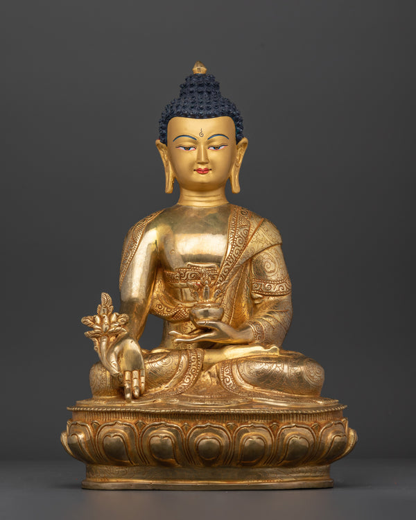 24K Gold Gilded Medicine Buddha