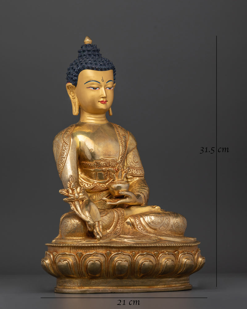 24K Gold Gilded Medicine Buddha