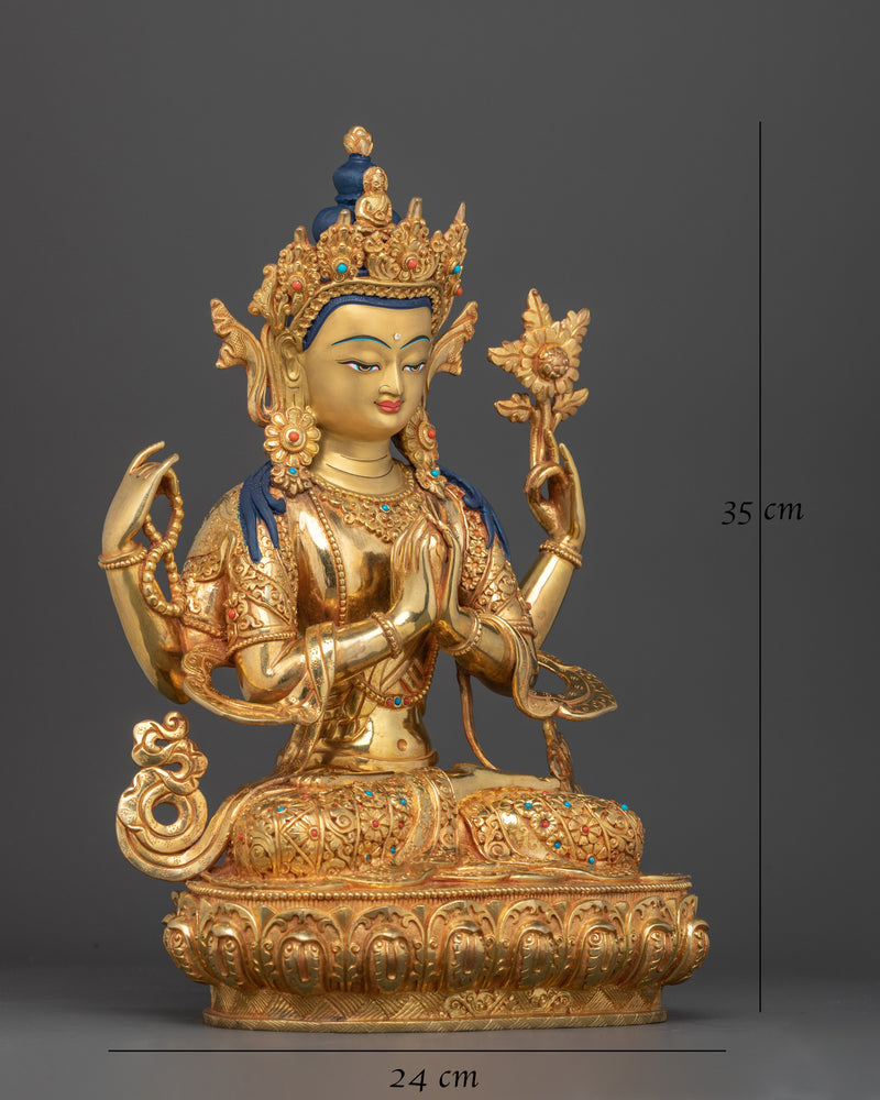 24k-gold-gilded-chenrezig-figurine